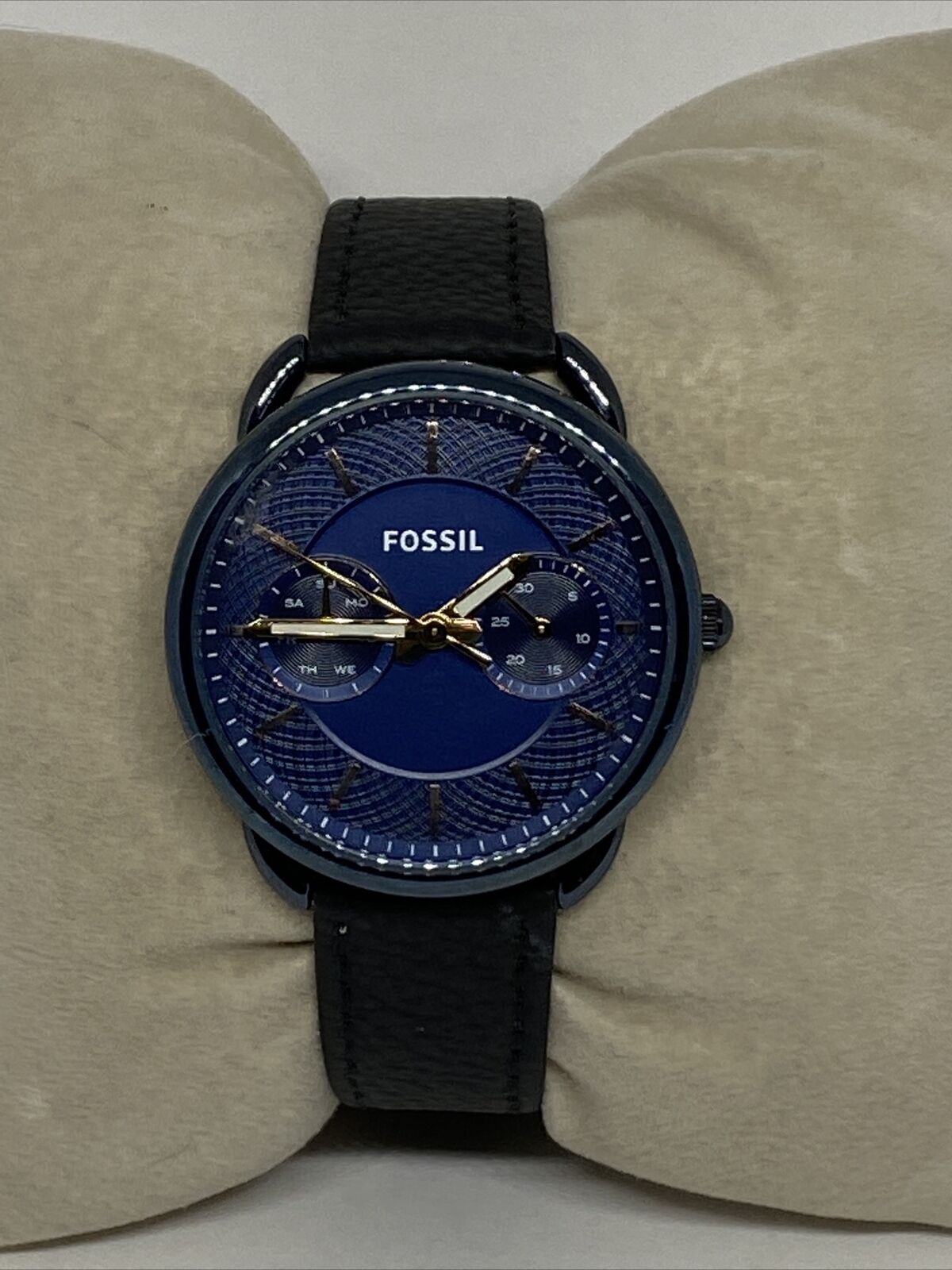 Fossil Tailor Blue Dial Blue Leather Strap Watch for Women - ES4092 Watches Fossil   