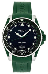 Gucci Dive Black Dial Green Rubber Strap Watch For Men - YA136310 Watches Gucci   