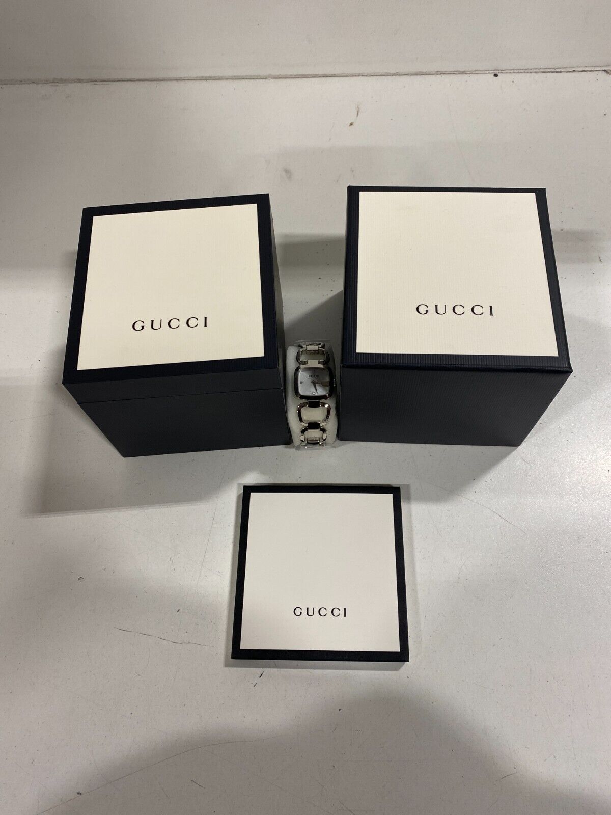 Gucci G Gucci Diamond Mother of Pearl Dial Silver Steel Strap Watch For Women - YA125502 Watches Gucci   