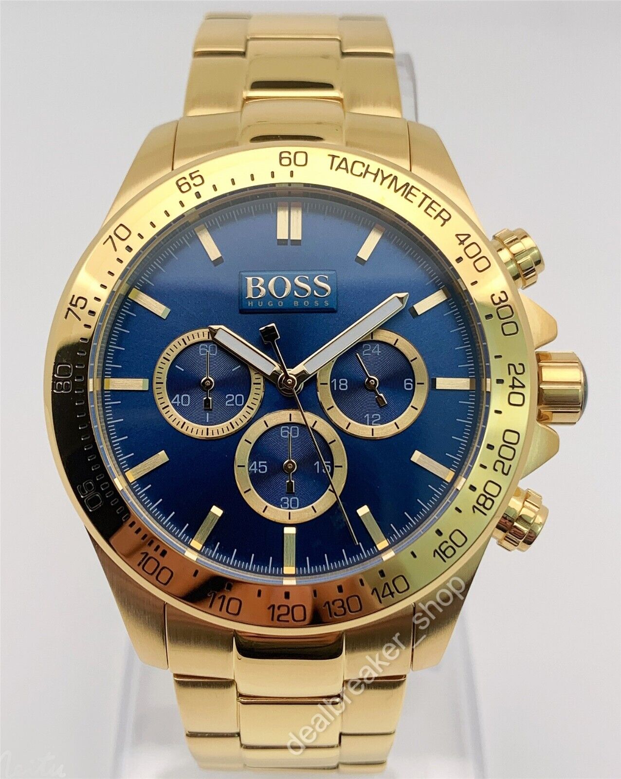 Hugo Boss Ikon Blue Dial Gold Steel Strap Watch for Men - 1513340 Watches Hugo Boss   