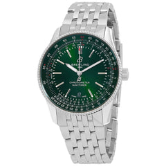 Breitling Navitimer Automatic 41mm Green Dial Silver Steel Strap Watch for Men - A17326361L1A1 Watches Breitling   