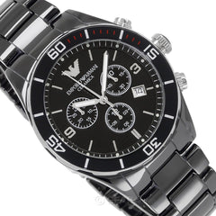 Emporio Armani Black Ceramic Chronograph Black Dial Watch For Men - AR1421 Watches Emporio Armani   