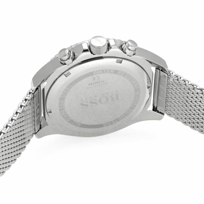 Hugo Boss Ocean Edition Black Dial Silver Mesh Strap Watch for Men - 1513742 Watches Hugo Boss   