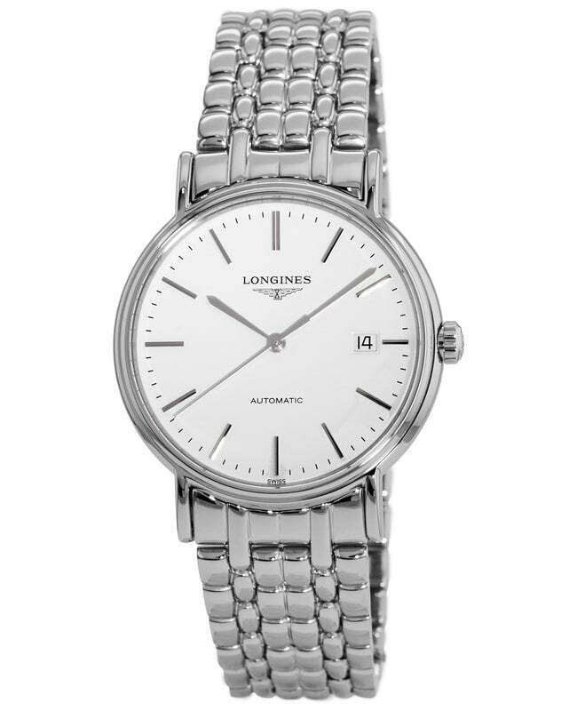 Longines Presence 38.5mm Automatic Stainless Steel Watch for Men - L4.921.4.12.6 Watches Longines   