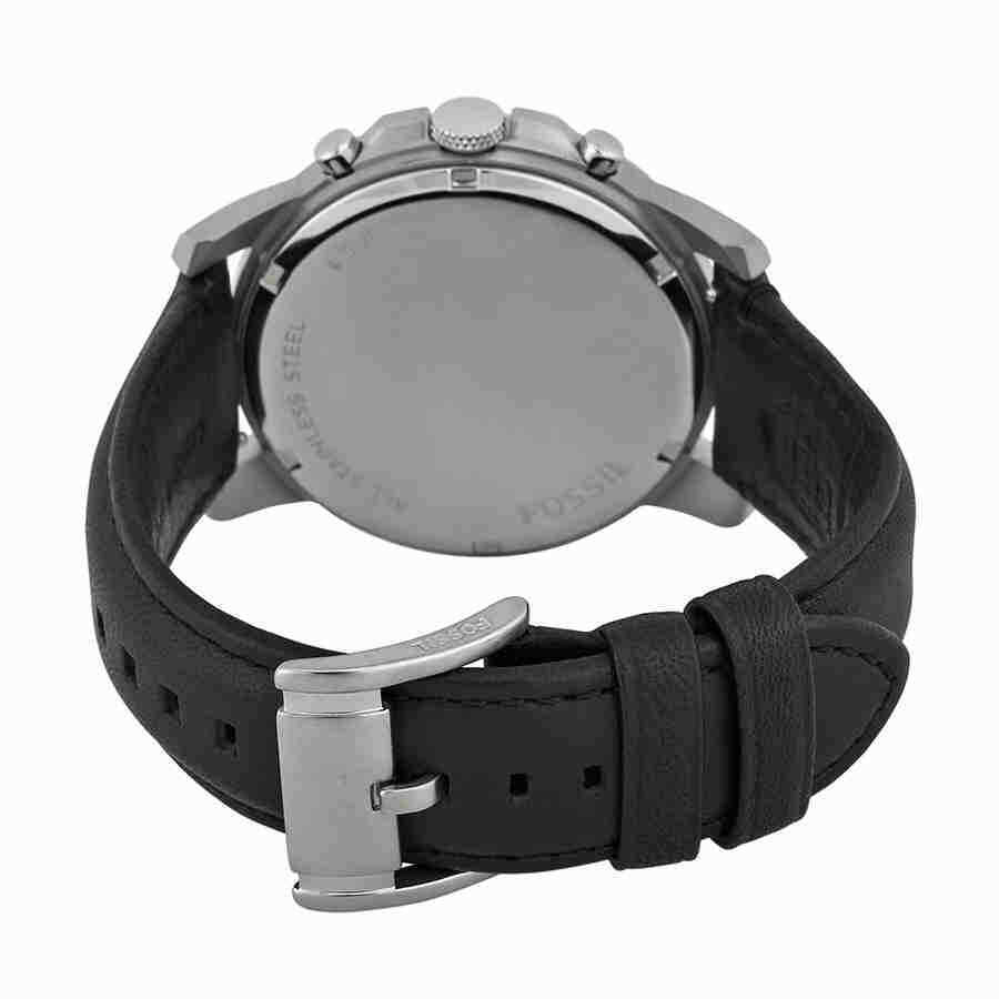 Fossil Grant Chronograph Black Dial Black Leather Strap Watch for Men - FS4812 Watches Fossil   