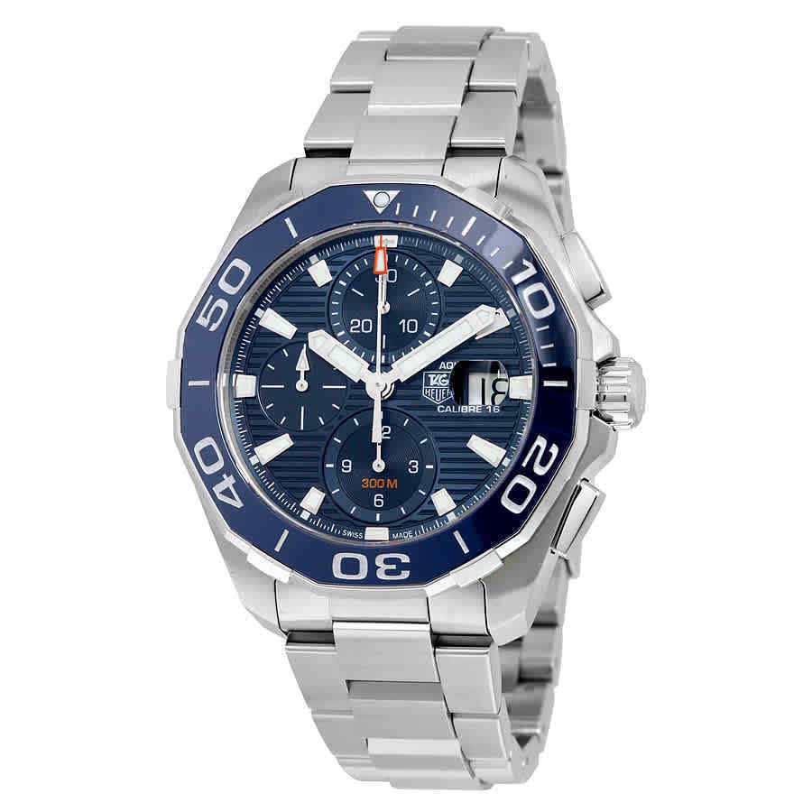 Tag Heuer Aquaracer Calibre 16 43mm Blue Dial Silver Steel Strap Watch for Men - CAY211B.BA0927 Watches Tag Heuer   