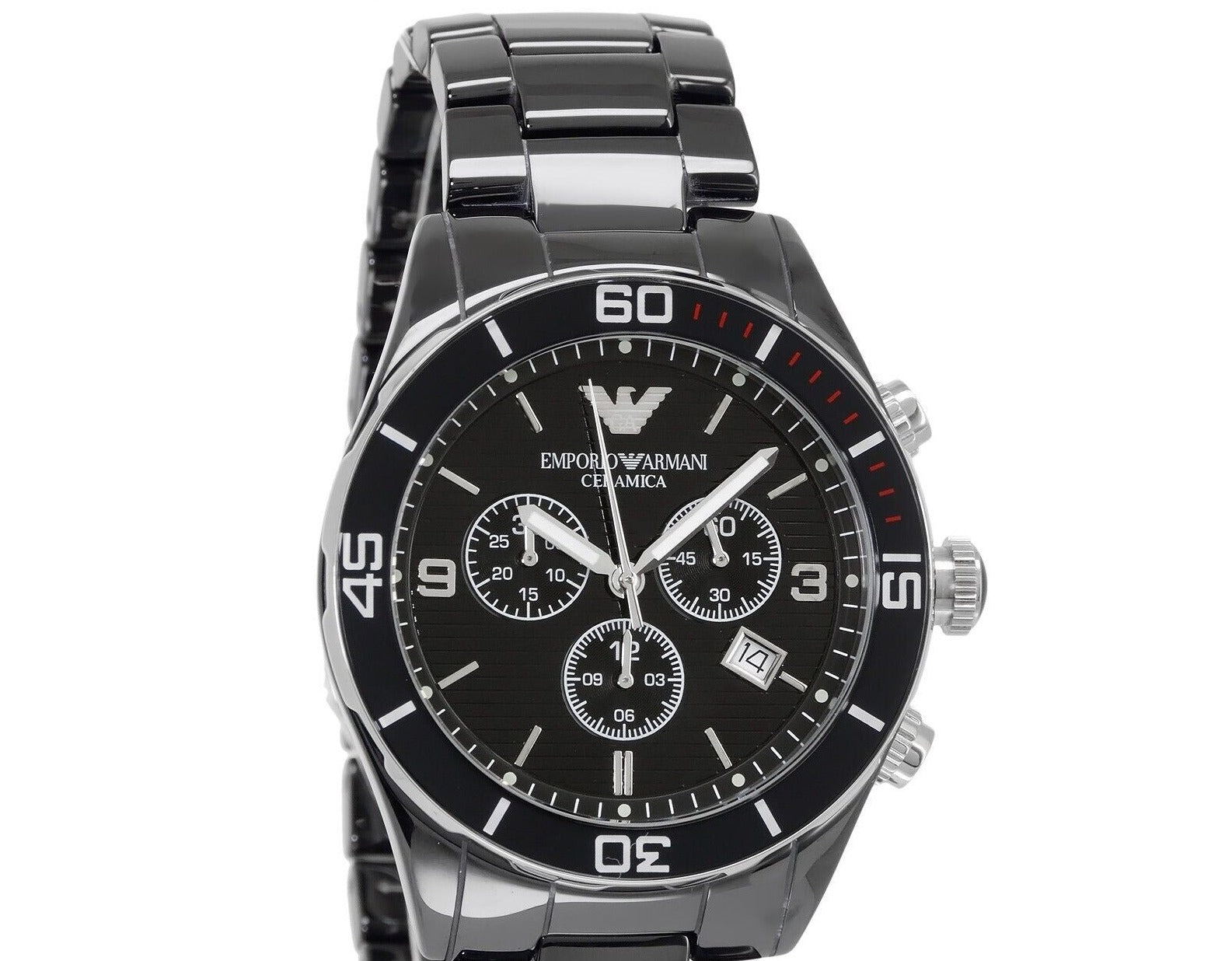 Emporio Armani Black Ceramic Chronograph Black Dial Watch For Men - AR1421 Watches Emporio Armani   