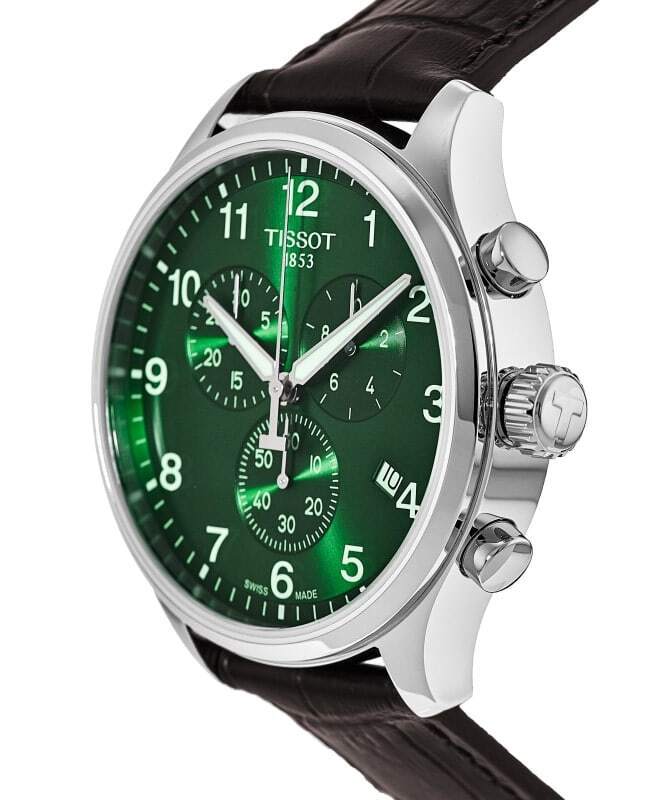 Tissot Chrono XL Chronograph Classic Brown Strap Green Dial Watch For Men - T116.617.16.091.00 Watches Tissot   