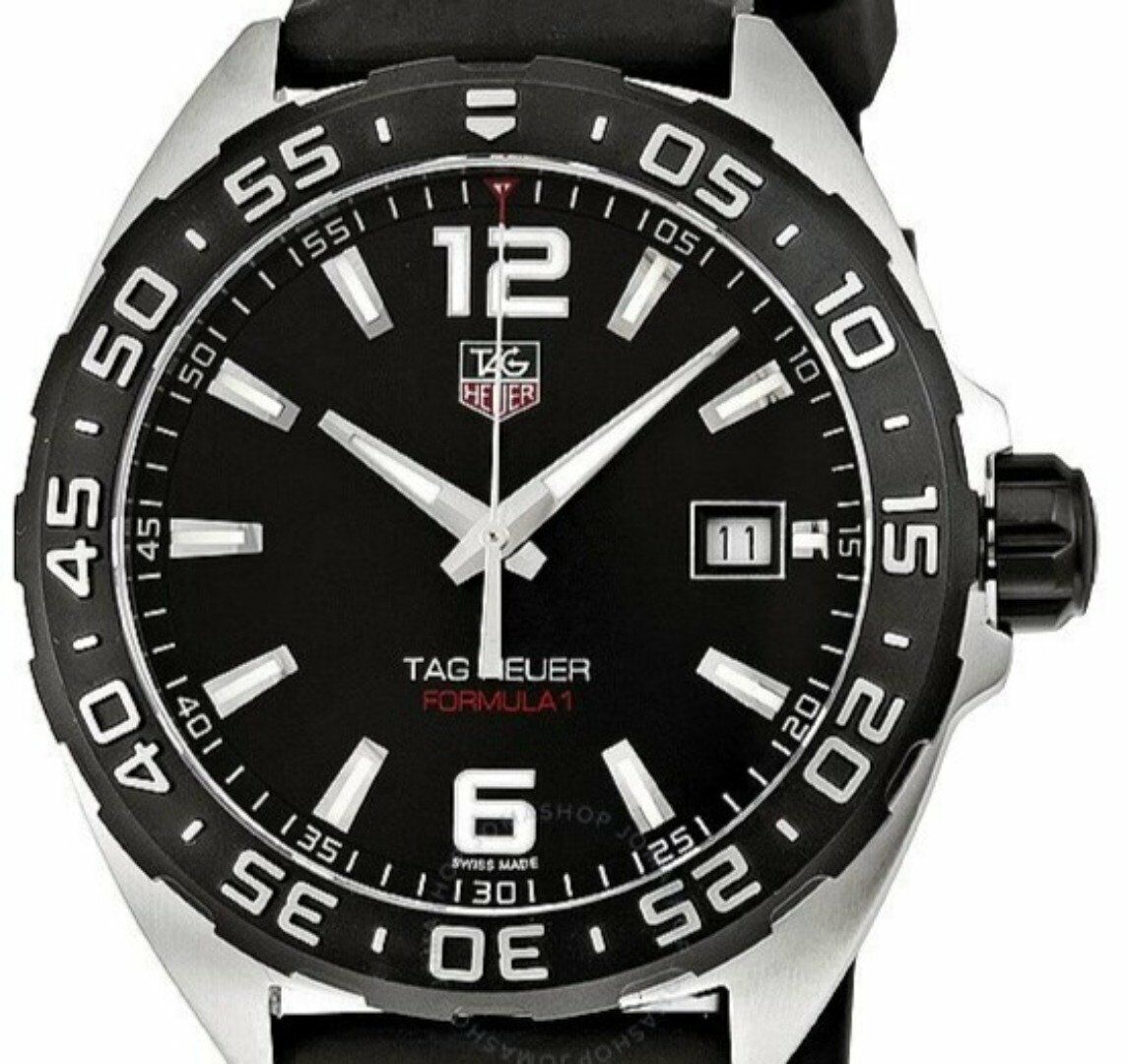 Tag Heuer Formula 1 Quartz 41mm Black Dial Black Rubber Strap Watch for Men - WAZ1110.FT8023 Watches Tag Heuer   