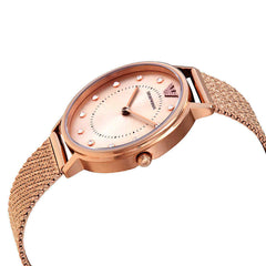 Emporio Armani Pink Dial Pink Mesh Bracelet Watch For Women - AR11129 Watches Emporio Armani   