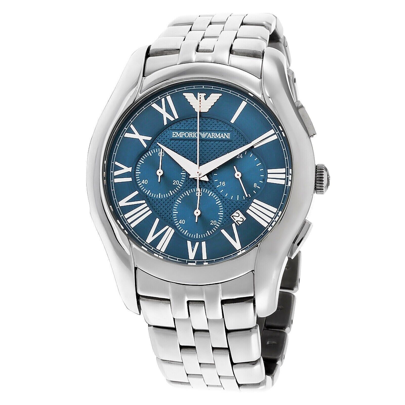 Emporio Armani Classic Navy Blue Dial Stainless Steel Watch For Men - AR1787 Watches Emporio Armani   