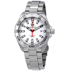 Tag Heuer Aquaracer Quartz 41mm White Dial Silver Steel Strap Watch for Men - WBD1111.BA0928 Watches Tag Heuer   