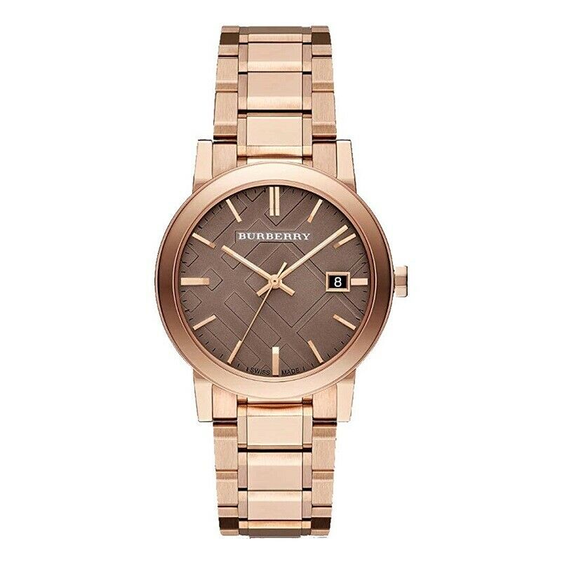 Burberry The City Light Brown Dial Rose Gold Stainless Steel Strap Watch for Women - BU9005 Watches Burberry   