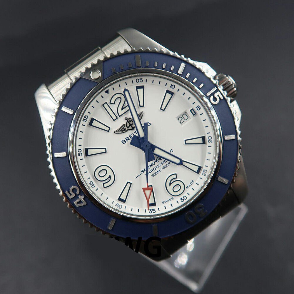 Breitling Superocean 42mm White Dial Silver Steel Strap Watch for Men - A17366D81A1A1 Watches Breitling   