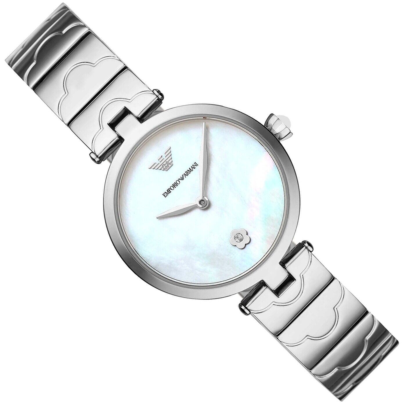 Emporio Armani Mother of Pearl Dial Silver Stainless Steel Dial Watch For Women - AR11235 Watches Emporio Armani   