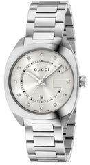 Gucci GG2570 Diamond White Dial Silver Steel Strap Watch For Women - YA142403 Watches Gucci   