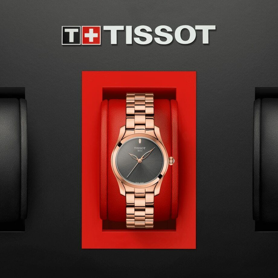 Tissot T Wave Anthracite Dial Watch For Women - T112.210.33.061.00 Watches Tissot   