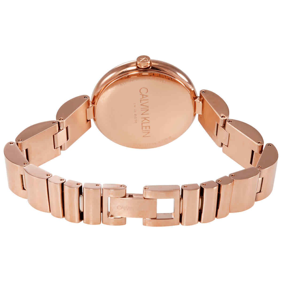 Calvin Klein Wavy White Dial Rose Gold Steel Strap Watch for Women - K9U23646 Watches Calvin Klein   