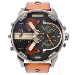 Diesel Mr Daddy 2.0 Black Dial Brown Leather Strap Watch For Men - DZ7332 Watches Diesel   