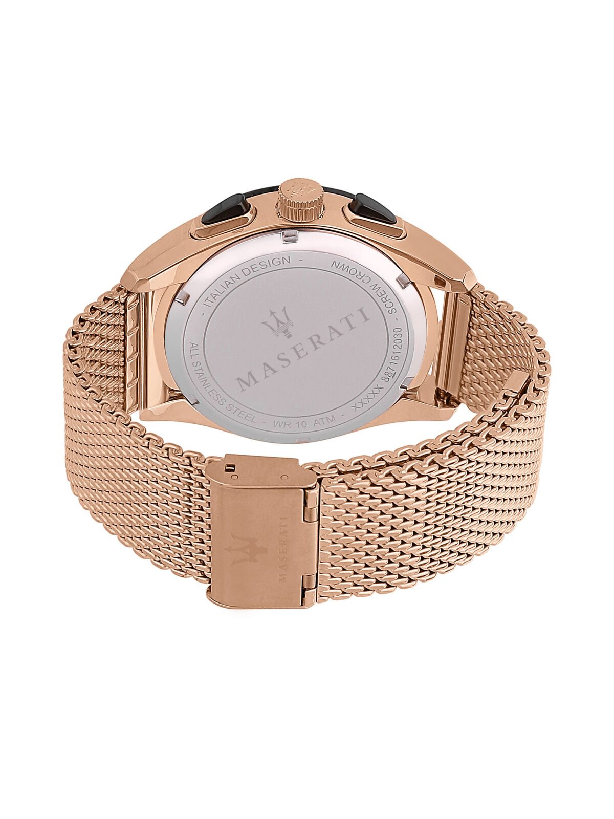 Maserati Traguardo 45mm Chronograph Rose Gold Mesh Strap White Dial Watch For Men - R8873612011 Watches Maserati   