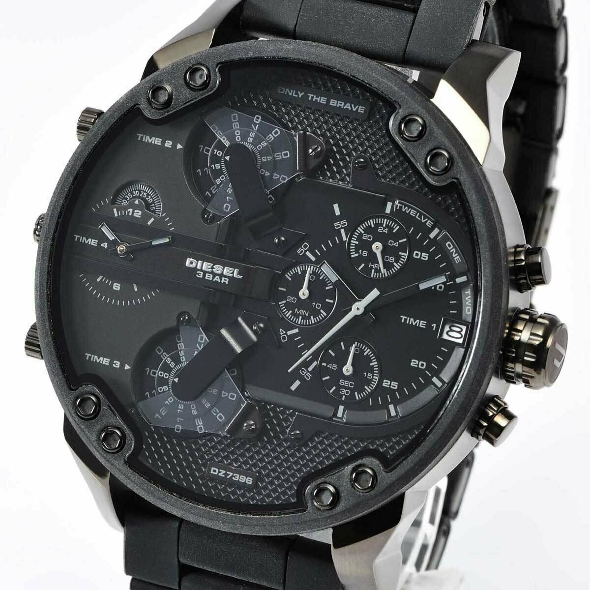 Diesel Mr Daddy 2.0 Chronograph Black Dial Black Stainless Steel Watch For Men - DZ7396 Watches Diesel   