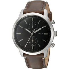 Fossil Townsman Chronograph Black Dial Brown Leather Strap Watch for Men  - FS5280 Watches Fossil   