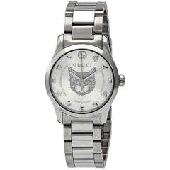 Gucci G Timeless Silver Dial Silver Steel Strap Watch For Women - YA1264095 Watches Gucci   