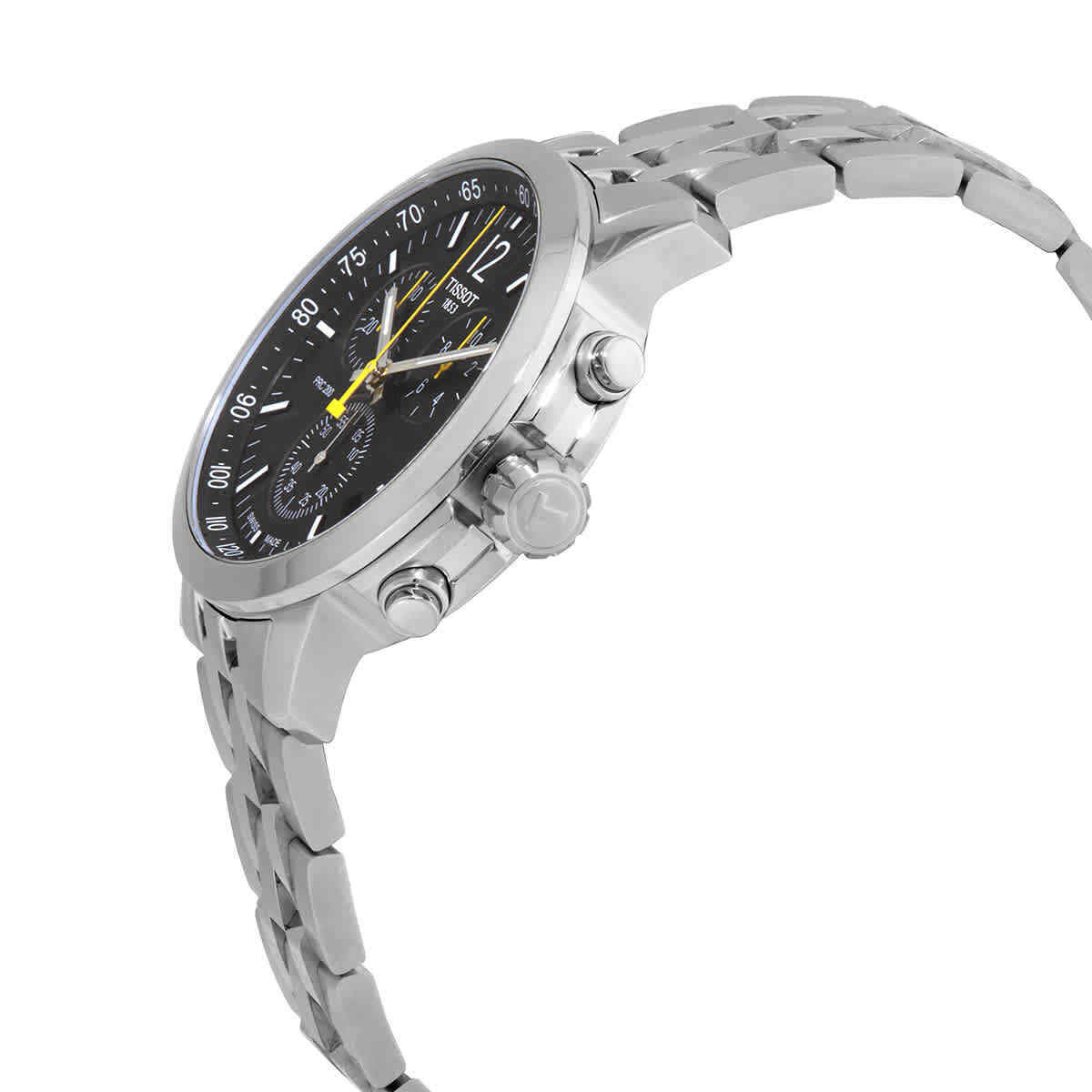 Tissot PRC 200 Chronograph Black Dial Silver Stainless Steel Watch For Men - T114.417.11.057.00 Watches Tissot   