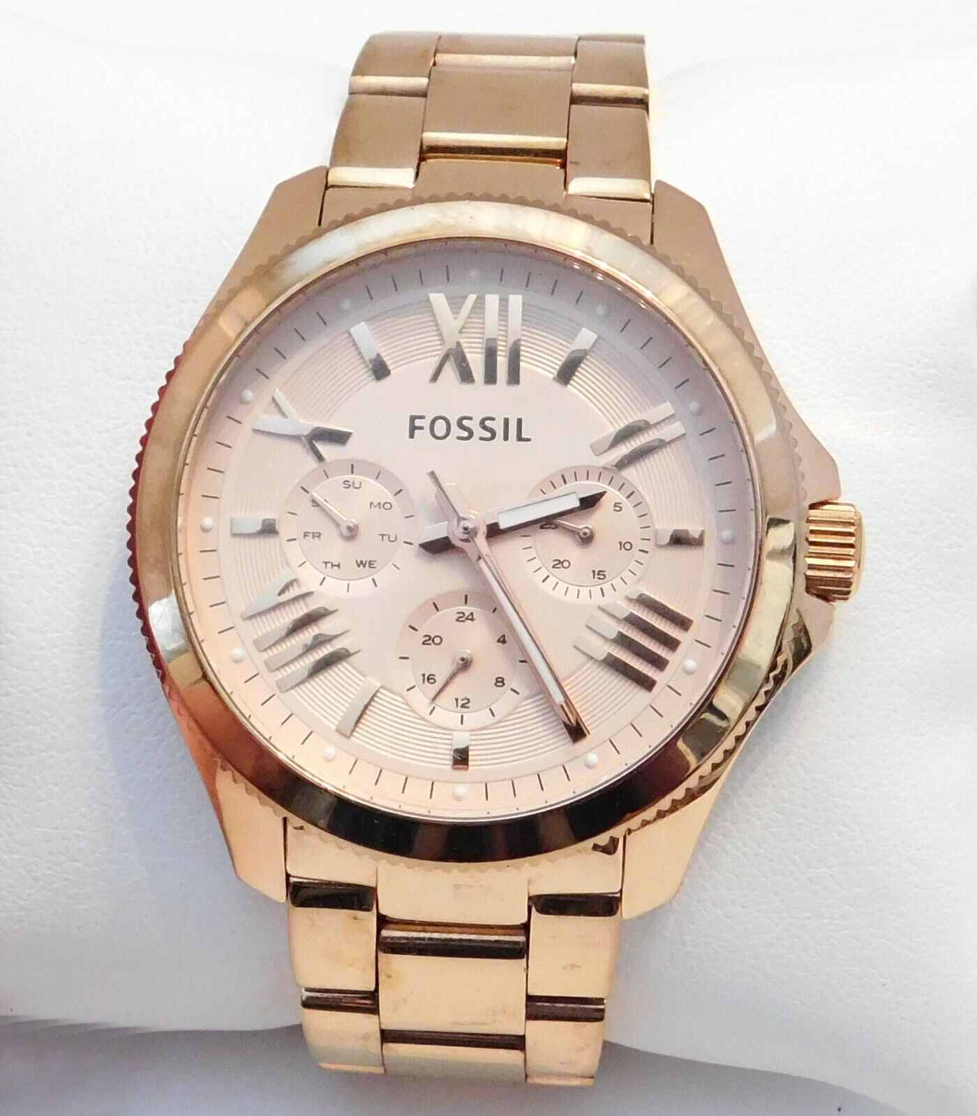 Fossil Cecile Rose Gold Dial Rose Gold Steel Strap Watch for Women - AM4511 Watches Fossil   