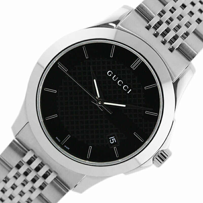 Gucci G Timeless Black Dial Silver Steel Strap Watch For Men - YA126402 Watches Gucci   