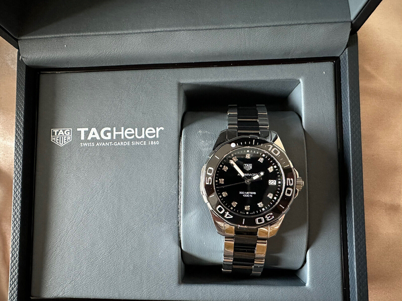 Tag Heuer Aquaracer Quartz Black Dial Two Tone Steel Strap Watch for Women - WAY131C.BA0913 Watches Tag Heuer   