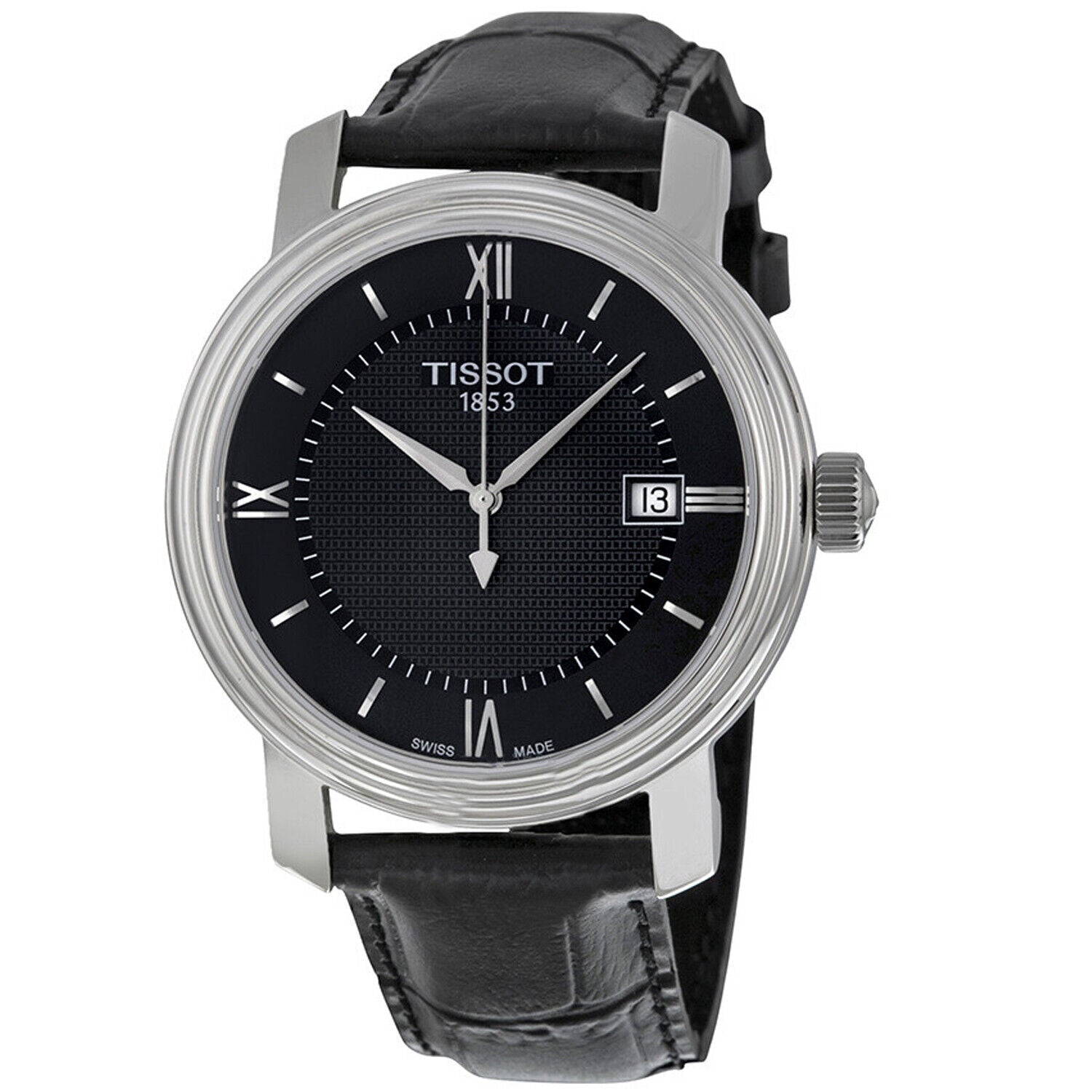 Tissot T Classic Bridgeport Black Dial Leather Strap Watch For Men - T097.410.16.058.00 Watches Tissot   