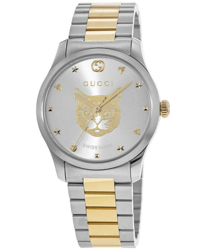 Gucci G Timeless Silver Dial Two Tone Steel Strap Watch For Women - YA1264074 Watches Gucci   