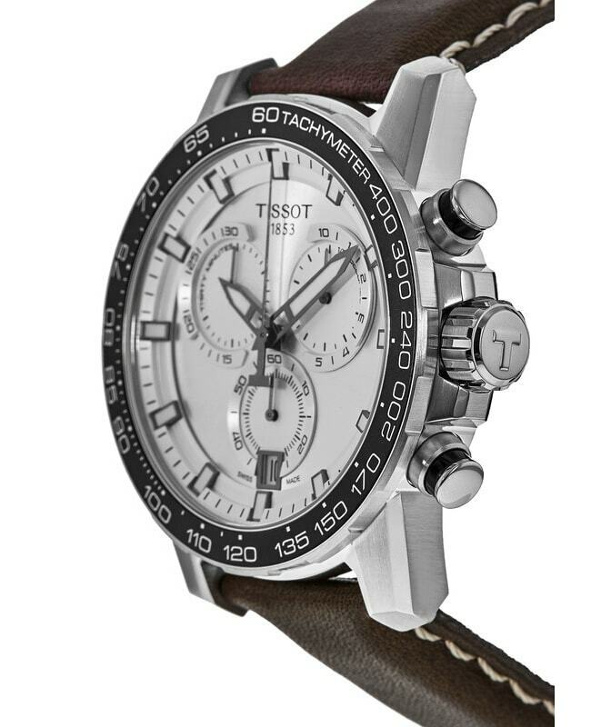 Tissot Supersport Chrono Silver Dial Brown Leather Strap Watch for Men - T125.617.16.031.00 Watches Tissot   