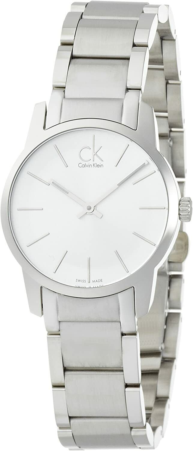 Calvin Klein City Silver Dial Silver Steel Strap Watch for Women - K2G23126 Watches Calvin Klein   