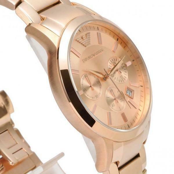 Emporio Armani Classic Rose Gold Chronograph Stainless Steel Watch For Men - AR2452 Watches Emporio Armani   