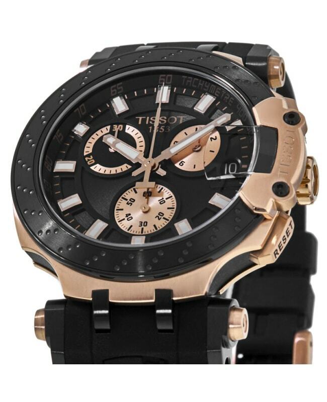 Tissot T Race Quartz Chronograph Black Dial Silicon Strap Watch For Men - T115.417.37.051.00 Watches Tissot   
