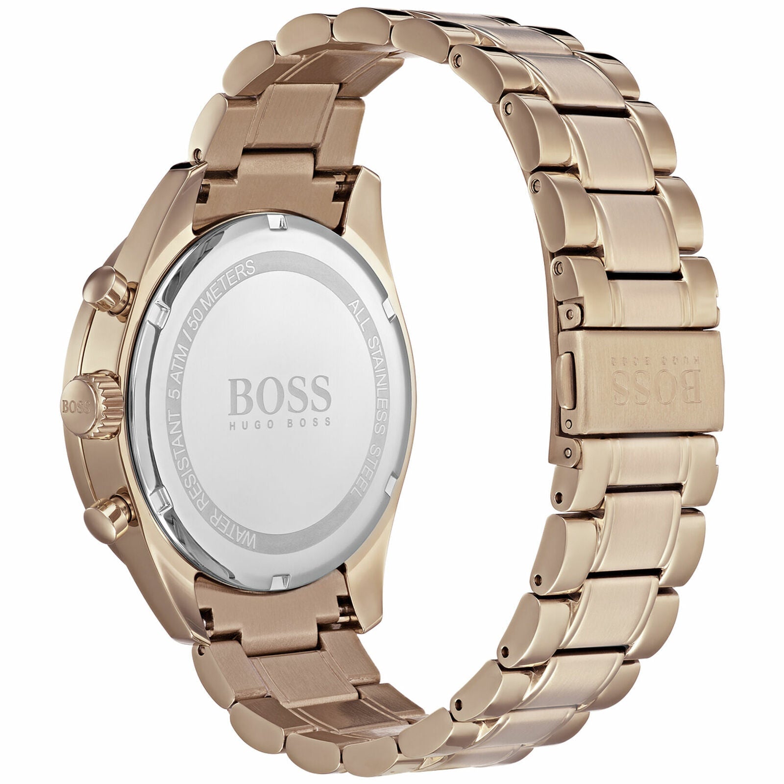 Hugo Boss Trophy Grey Dial Rose Gold Steel Strap Watch for Men - 1513632 Watches Hugo Boss   