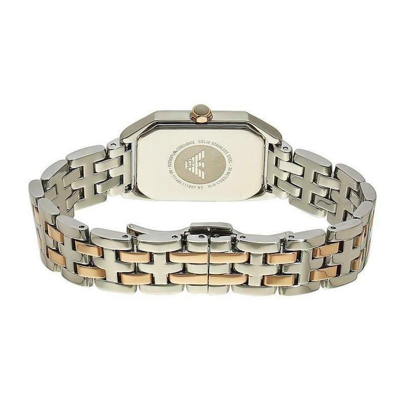 Emporio Armani Gianni T Bar Mother of Pearl Dial Two Tone Stainless Steel Strap Watch For Women - AR11146 Watches Emporio Armani   