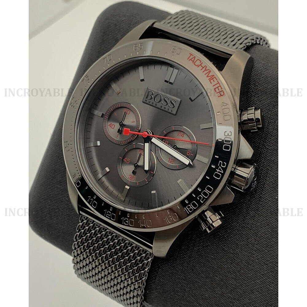 Hugo Boss Ikon Grey Dial Grey Mesh Bracelet Watch for Men - 1513443 Watches Hugo Boss   