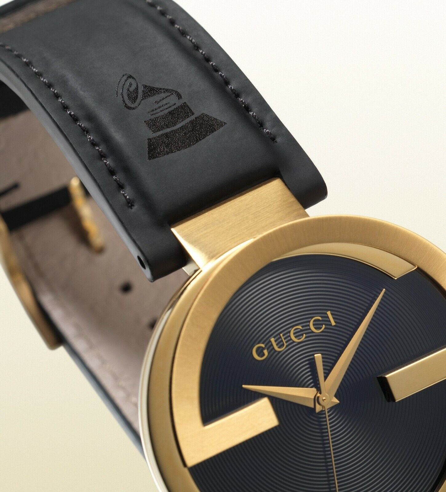 Gucci Interlocking Special Edition Grammy Black Dial Black Leather Strap Watch For Men - YA133208 Watches Gucci   