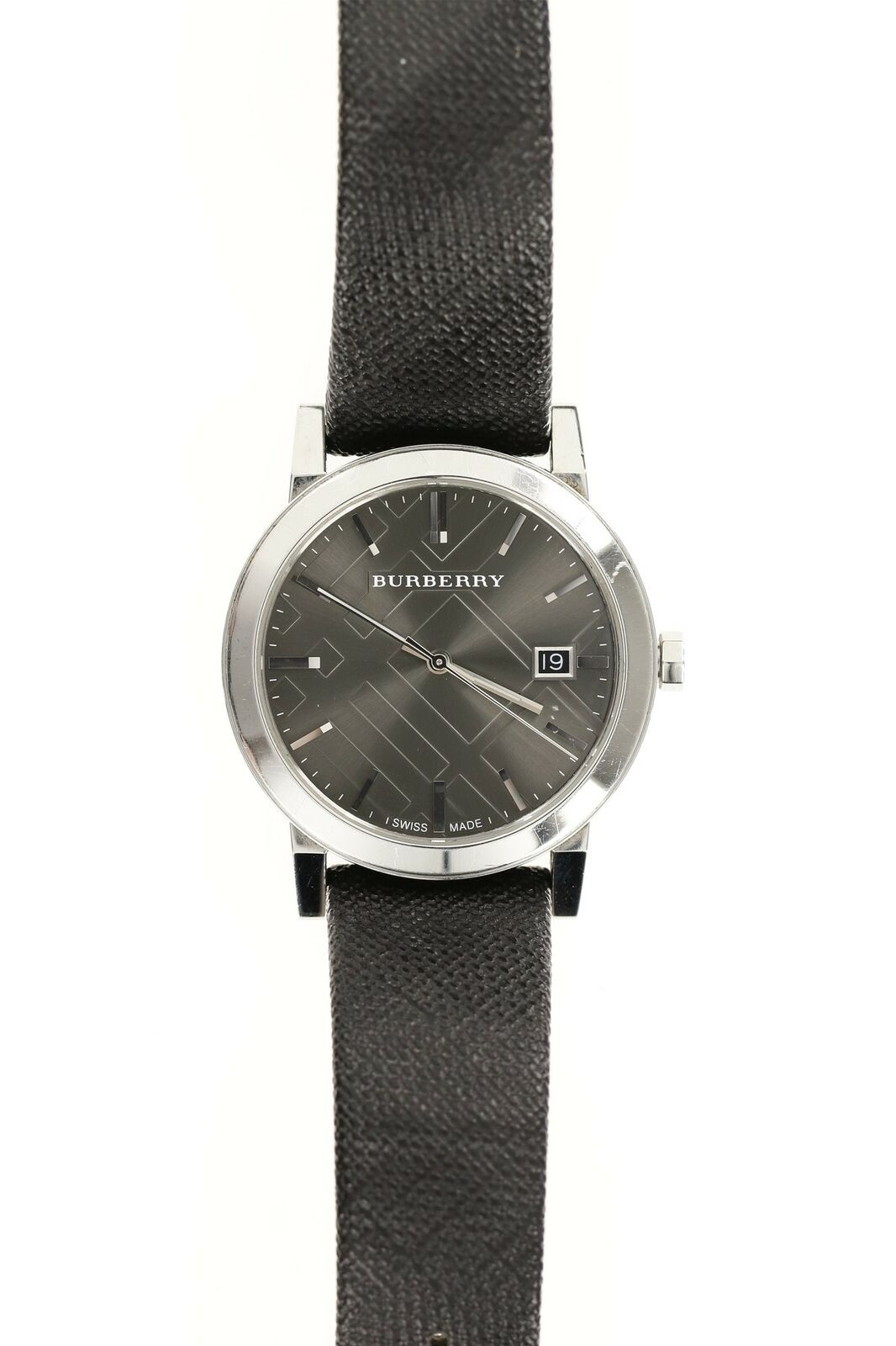 Burberry Heritage Grey Dial Black Leather Strap Watch for Men - BU9024 Watches Burberry   