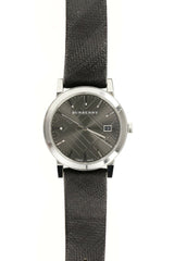 Burberry Heritage Grey Dial Black Leather Strap Watch for Men - BU9024 Watches Burberry   