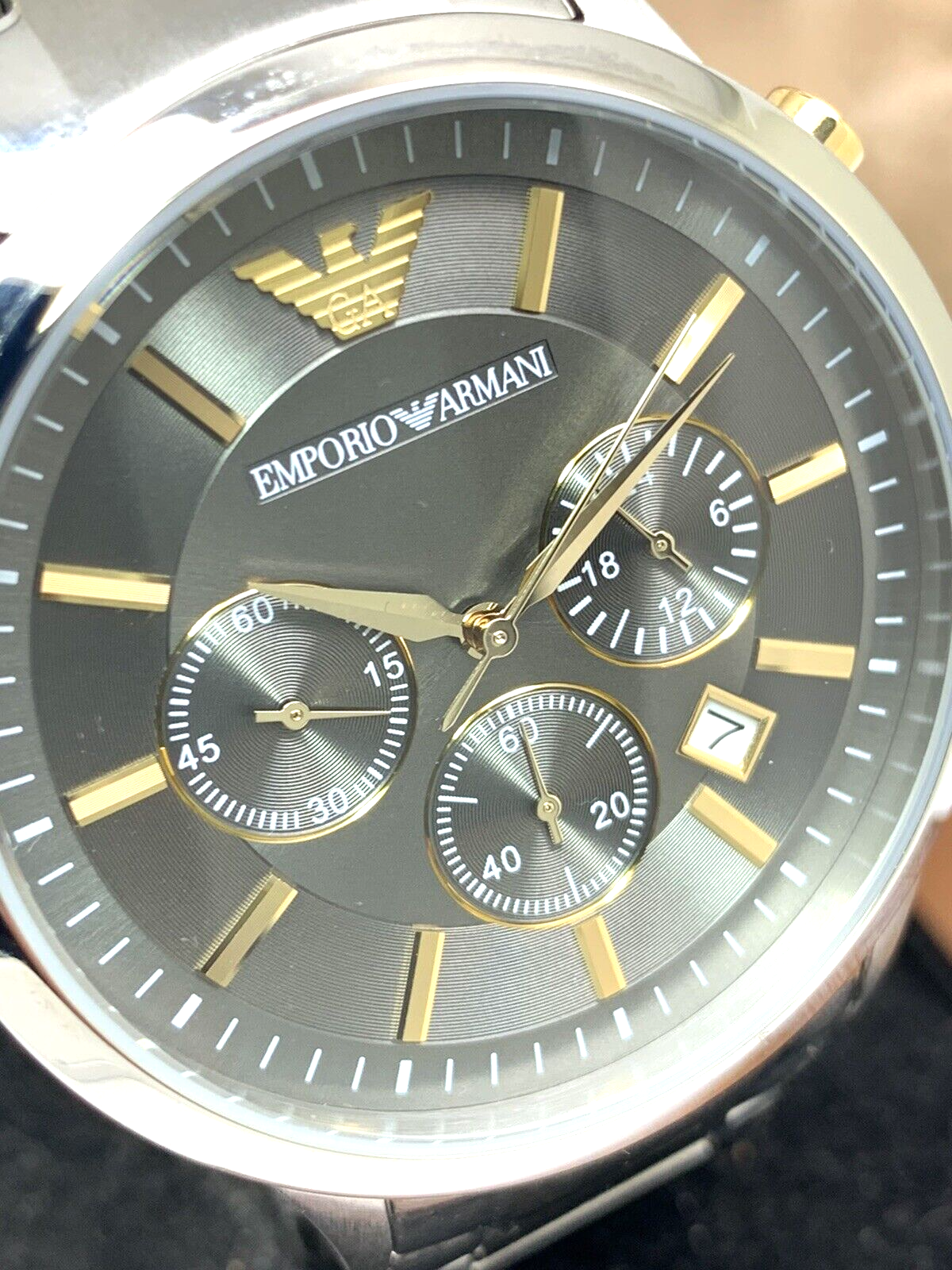 Emporio Armani Quartz Grey Dial Stainless Steel Watch For Men - AR11047 Watches Emporio Armani   