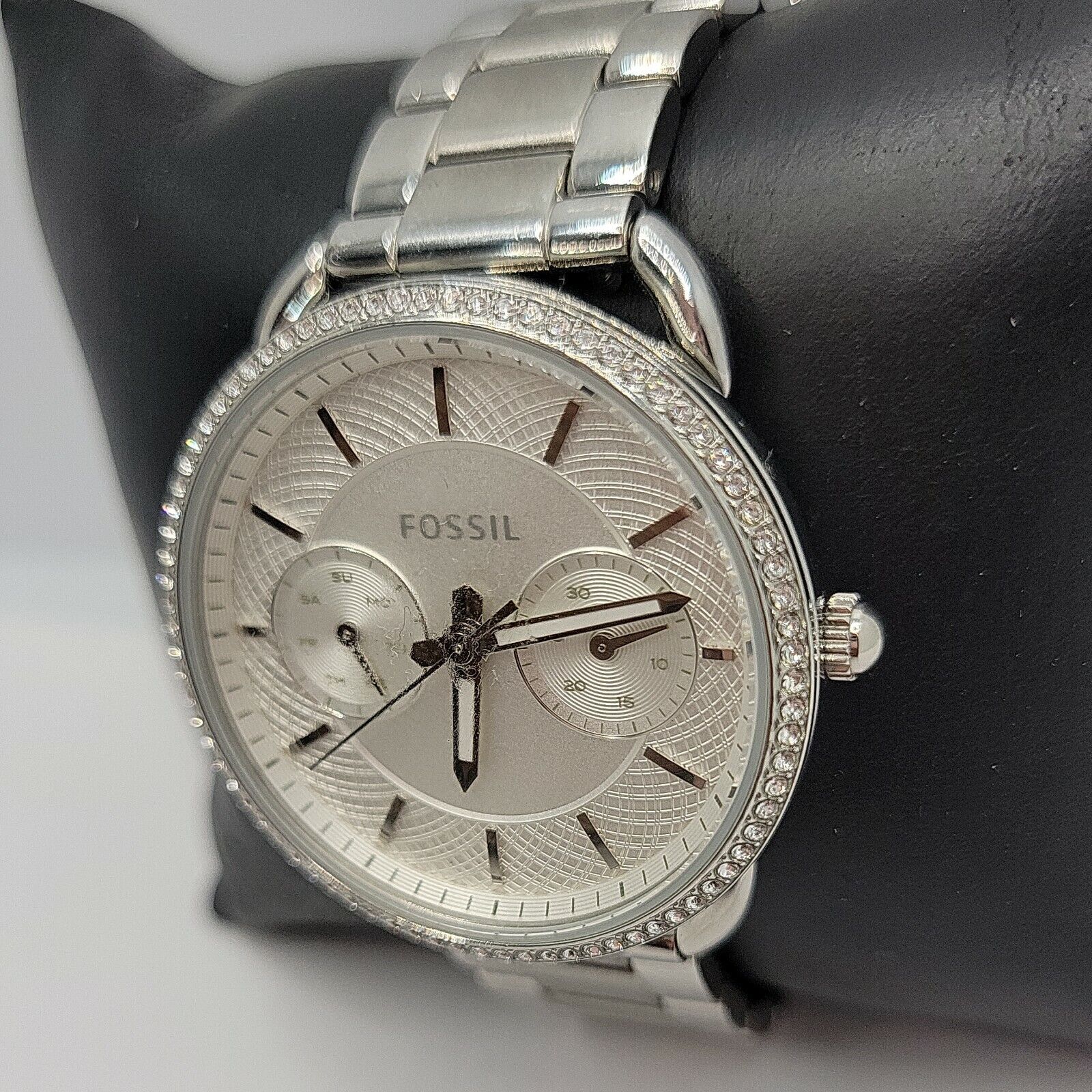 Fossil Tailor White Dial Silver Stainless Steel Strap Watch for Women - ES4262 Watches Fossil   