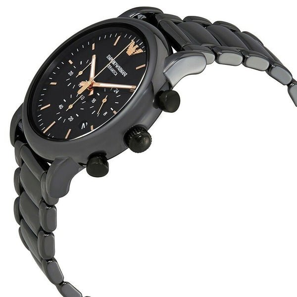 Emporio Armani Luigi Ceramic Chronograph Black Dial Black Strap Watch For Men - AR1509 Watches Emporio Armani   