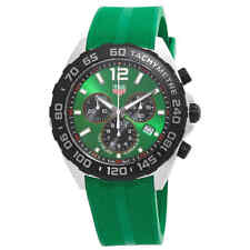 Tag Heuer Formula 1 Chronograph 41mm Green Dial Green Rubber Strap Watch for Men - CAZ101AP.FT8056 Watches Tag Heuer   