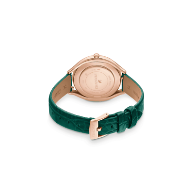 Swarovski Crystalline Aura Green Dial Green Leather Strap Watch for Women - 5644078 Watches Swarovski   