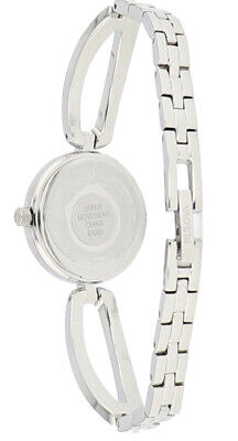 Bulova Crystal Black Mother of Pearl Dial Silver Steel Strap Watch for Women - 96L224 Watches Bulova   