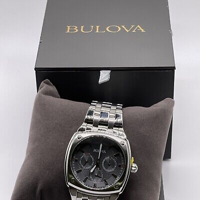 Bulova Classic Collection Multifunction Grey Dial Silver Steel Strap Watch for Men - 96C148 Watches Bulova   